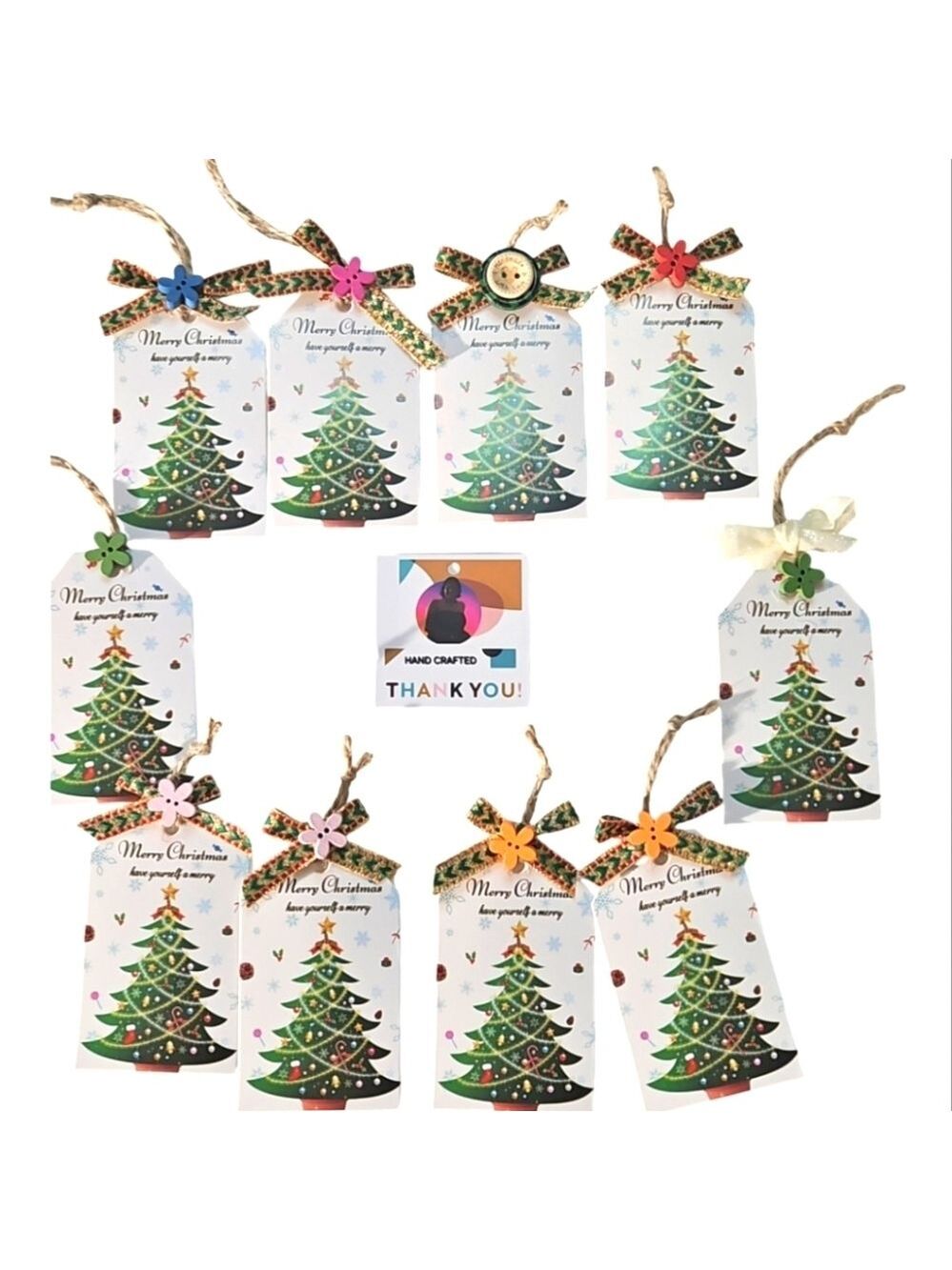 Hand Crafted Upcycled Cardboard Christmas Gift Tags